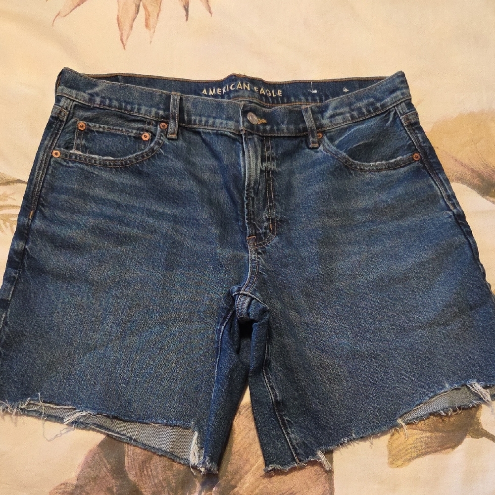 American Eagle Outfitters Women's Dark Blue Jean Shorts